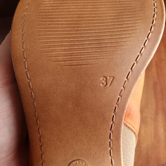 Miz Mooz Sandals WMS SZ EU 37 US 6.5-7 Brown Orange Maybelle Leather Mule Shoes - Picture 12 of 15